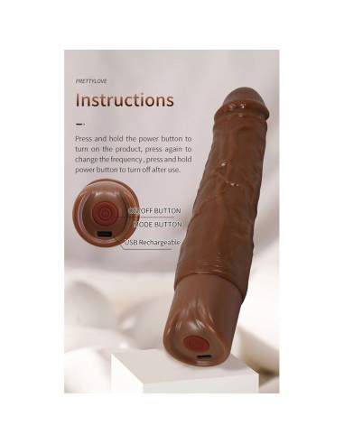 PRETTY LOVE KESSLER DILDO VIBRADOR REALISTA 10 MODOS DE VIBRACIAN Y 10 DE EMPUJE 22 CM MARRAN