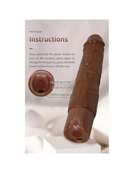 PRETTY LOVE KESSLER DILDO VIBRADOR REALISTA 10 MODOS DE VIBRACIAN Y 10 DE EMPUJE 22 CM MARRAN