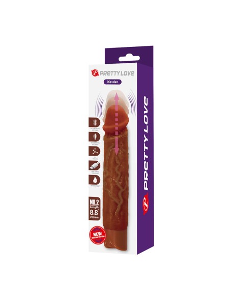 PRETTY LOVE KESSLER DILDO VIBRADOR REALISTA 10 MODOS DE VIBRACIAN Y 10 DE EMPUJE 22 CM MARRAN