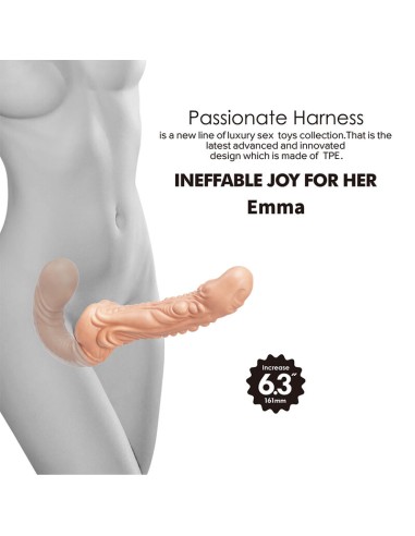 BAILE EMMA STRAP ON DOBLE PENETRACIAN TEXTURIZADO NATURAL