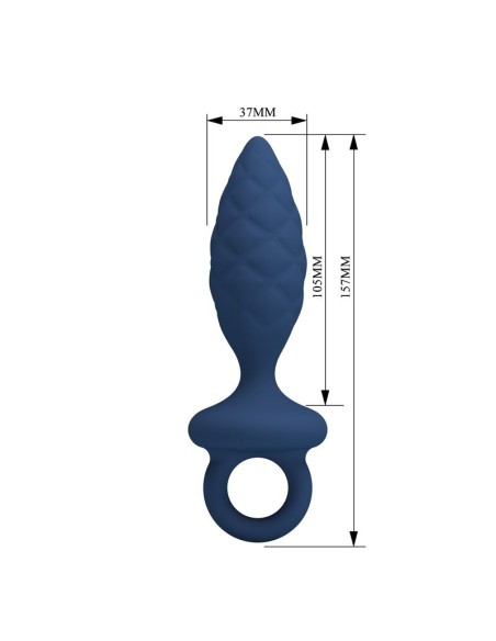 MR PLAY PLUG ANAL TEXTURIZADO CON ANILLA AZUL L