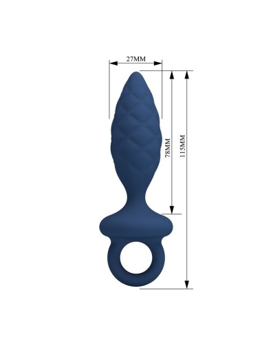 MR PLAY PLUG ANAL TEXTURIZADO CON ANILLA AZUL S