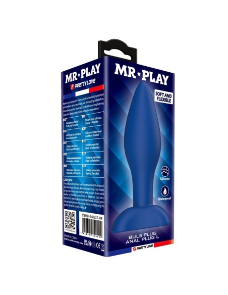 MR PLAY PLUG ANAL CANICO SILICONA AZUL L