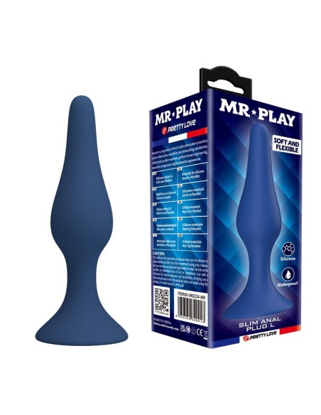 MR PLAY PLUG ANAL SLIM SILICONA AZUL L