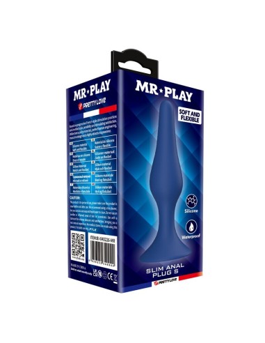 MR PLAY PLUG ANAL SILICONA AZUL SLIM TALLA S
