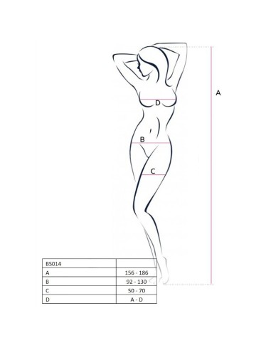 PASSION WOMAN BS014 BODYSTOCKING BLANCO TALLA UNICA