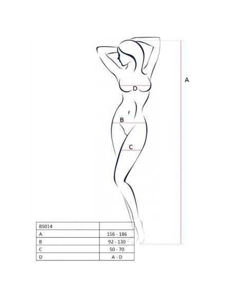 PASSION WOMAN BS014 BODYSTOCKING BLANCO TALLA UNICA