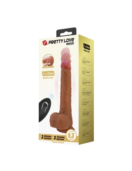 PRETTY LOVE JONATHAN VIBRADOR REALASTICO CON EMPUJE MARRAN CONTROL REMOTO