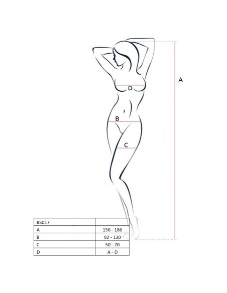 PASSION WOMAN BS017 BODYSTOCKING BLANCO TALLA UNICA