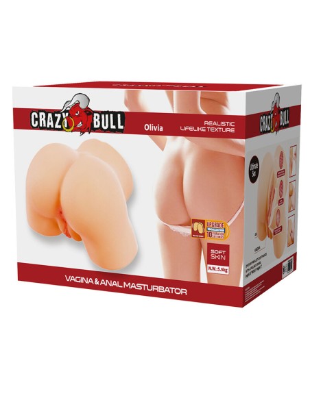 CRAZY BULL OLIVIA MASTURBADOR VAGINAL Y ANAL DOBLE CON VIBRACIAN