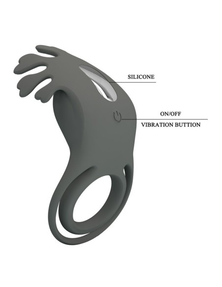 PRETTY LOVE ANILLO VIBRADOR RECARGABLE CON ESTIMULADOR