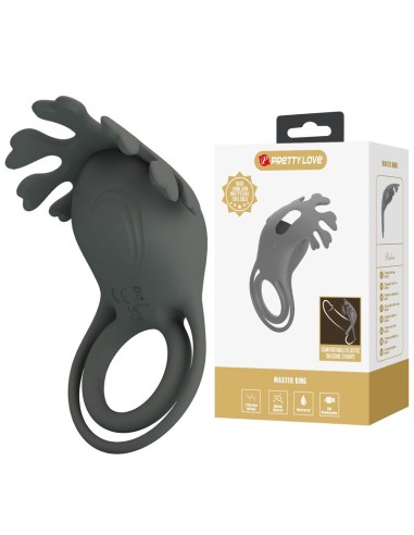 PRETTY LOVE ANILLO VIBRADOR RECARGABLE CON ESTIMULADOR