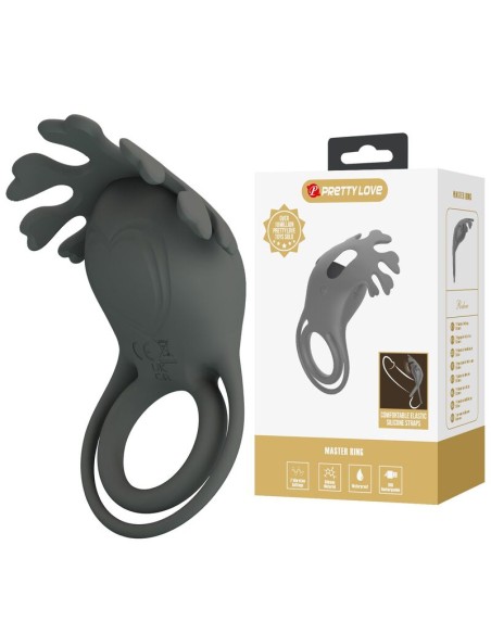 PRETTY LOVE ANILLO VIBRADOR RECARGABLE CON ESTIMULADOR