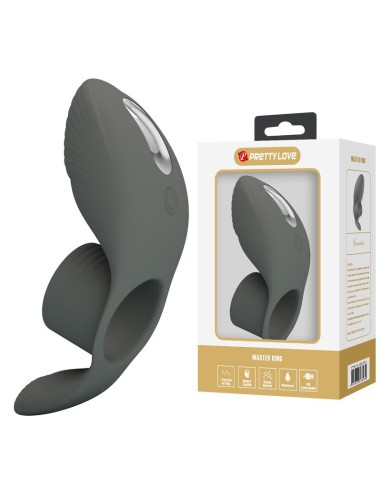 PRETTY LOVE ANILLO VIBRADOR RECARGABLE CON DOBLE ESTIMULACIAN