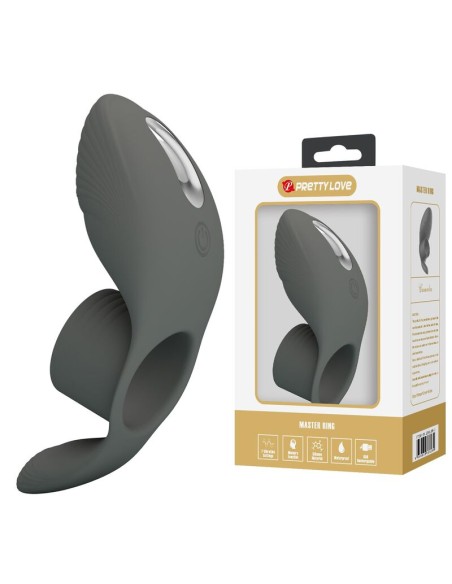 PRETTY LOVE ANILLO VIBRADOR RECARGABLE CON DOBLE ESTIMULACIAN