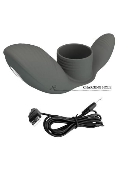 PRETTY LOVE ANILLO VIBRADOR RECARGABLE CON DOBLE ESTIMULACIAN