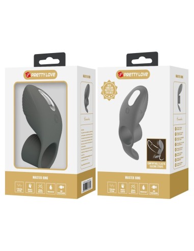 PRETTY LOVE ANILLO VIBRADOR RECARGABLE CON DOBLE ESTIMULACIAN