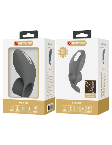PRETTY LOVE ANILLO VIBRADOR RECARGABLE CON DOBLE ESTIMULACIAN