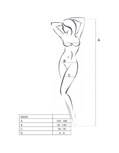 PASSION WOMAN BS020 BODYSTOCKING BLANCO TALLA UNICA