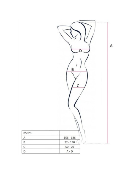 PASSION WOMAN BS020 BODYSTOCKING BLANCO TALLA UNICA