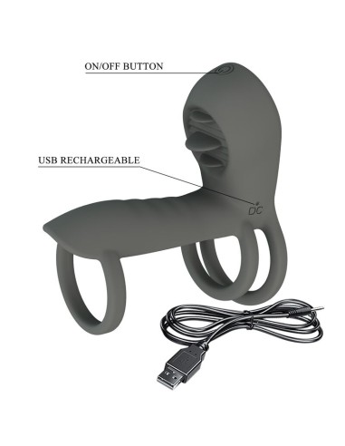 PRETTY LOVE FUNDA PARA PENE CON DOBLE ESTIMULACIAN Y EFECTO ORAL