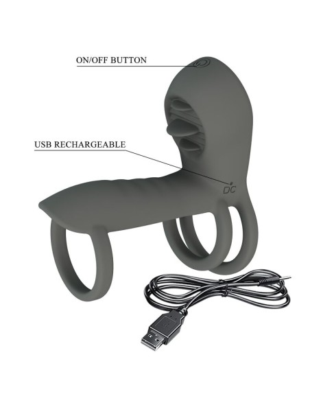 PRETTY LOVE FUNDA PARA PENE CON DOBLE ESTIMULACIAN Y EFECTO ORAL