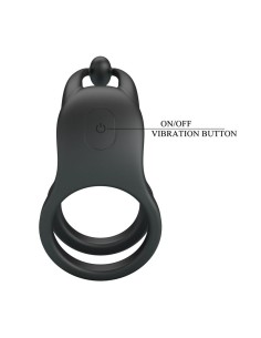 PRETTY LOVE GOODWIN ANILLO VIBRADOR DOBLE PARA PENE RECARGABLE NEGRO 2
