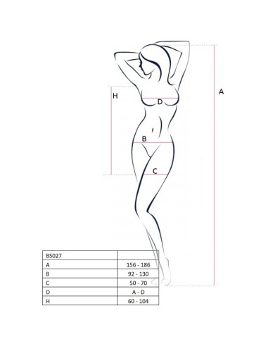 PASSION WOMAN BS027 BODYSTOCKING ESTILO VESTIDO NEGRO TALLA UNICA