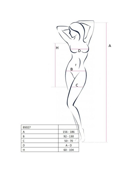 PASSION WOMAN BS027 BODYSTOCKING ESTILO VESTIDO NEGRO TALLA UNICA