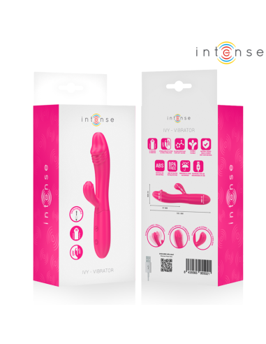 INTENSE IVY VIBRADOR FLEXIBLE 10 VIBRACIONES CON LENGUA ESTIMULADORA ROSA