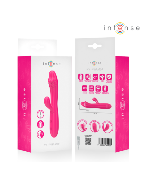INTENSE IVY VIBRADOR FLEXIBLE 10 VIBRACIONES CON LENGUA ESTIMULADORA ROSA