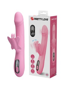 PRETTY LOVE BELLA VIBRADOR RABBIT CON ESTIMULACIAN MARIPOSA Y LED ROSA