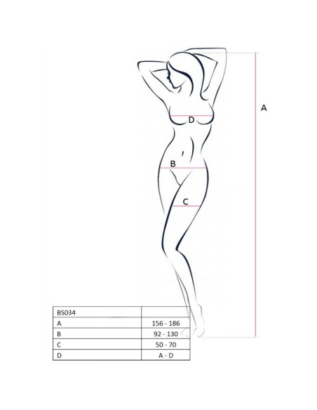 PASSION WOMAN BS034 BODYSTOCKING BLANCO TALLA UNICA
