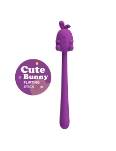 PRETTY LOVE VIBRADOR FLEXIBLE CUTE BUNNY FLIRTING STICK RECARGABLE USB MORADO