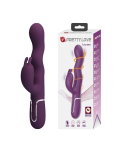 PRETTY LOVE VIBRADOR RABBIT LOURSEN CON MOVIMIENTO OSCILANTE Y 7 VIBRACIONES RECARGABLE USB MORADO