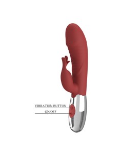 PRETTY LOVE VIBRADOR RABBIT ROSEWOOD 30 FUNCIONES RECARGABLE USB ROJO 2