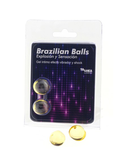 TALOKA BRAZILIAN BALLS GEL EXCITANTE EFECTO VIBRACIAN Y SHOCK 2 BOLAS