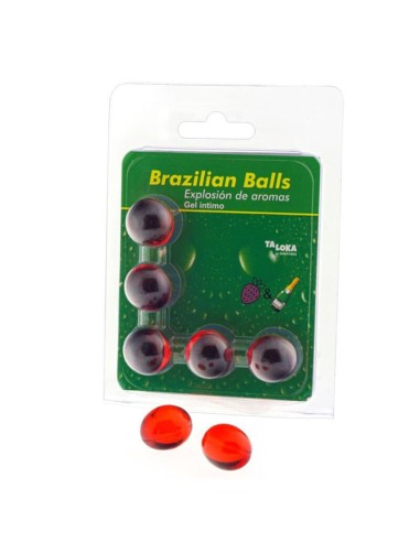 TALOKA BRAZILIAN BALLS GEL ANTIMO FRESAS CHAMPN 5 BOLAS