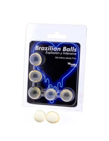 TALOKA BRAZILIAN BALLS GEL EXCITANTE EFECTO FRIO Y VIBRACIAN 5 BOLAS