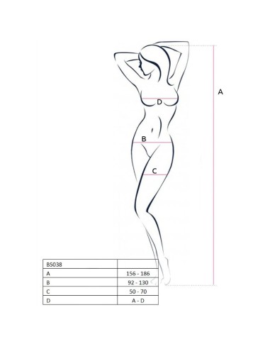 PASSION WOMAN BS038 BODYSTOCKING NEGRO TALLA UNICA