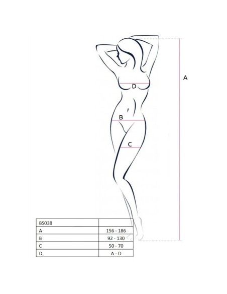 PASSION WOMAN BS038 BODYSTOCKING NEGRO TALLA UNICA