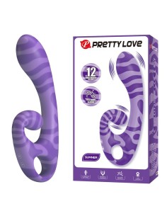 PRETTY LOVE SUMMER VIBRADOR DOBLE CON ASA 19 CM A 35 CM MORADO