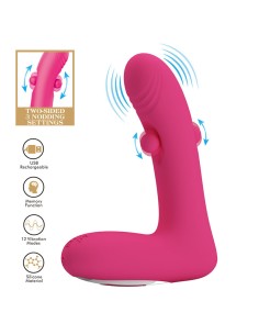 PRETTY LOVE DUDEN VIBRADOR DE SILICONA RECARGABLE 12 MODOS DE VIBRACIAN Y 3 MODOS DE BALANCEO ROSA