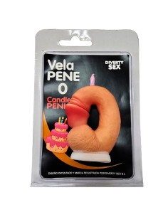 DIABLO PICANTE VELA PENE EN FORMA DE NUMERO 0 COLOR CARNE