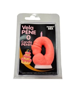 DIABLO PICANTE VELA PENE EN FORMA DE NUMERO 0 COLOR ROSA