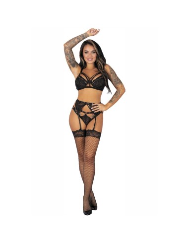 LIVCO CORSETTI FASHION POJZON LC 90670 SUJETADOR MEDIAS LIGUERO PANTY NEGRO L XL