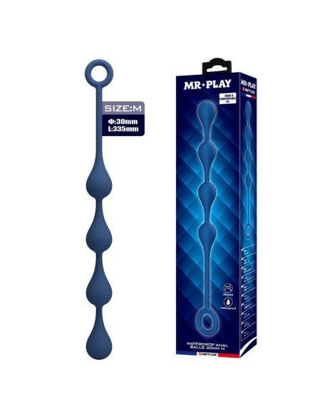 MR PLAY BOLAS ANALES SILICONA AZUL TALLA M 33 CM