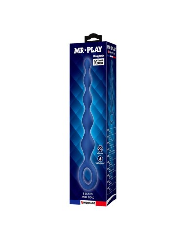 MR PLAY BOLAS ANALES Y PLUG ANAL SILICONA AZUL 204 CM