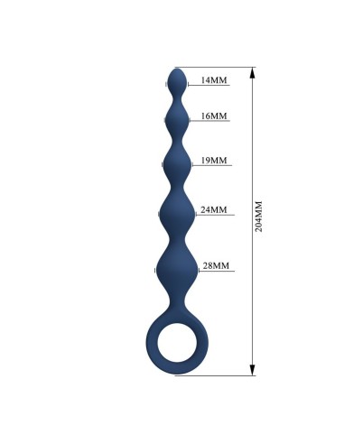MR PLAY BOLAS ANALES Y PLUG ANAL SILICONA AZUL 204 CM