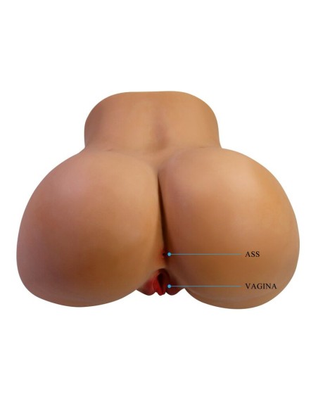 CRAZY BULL MASTURBADOR REALISTA TORSO FEMENINO DOBLE ENTRADA CON VIBRACIAN Y SUCCIAN COLOR NATURAL